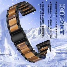 ShinKin Band, 0.9 inch (22 mm), Resin Replacement Strap, Metal Band, Replacement Band, Strap, Replacement Band, Strap, Rust Resistant, Durable, Business Style, Highly Lightweight, Sweatproof, Metal