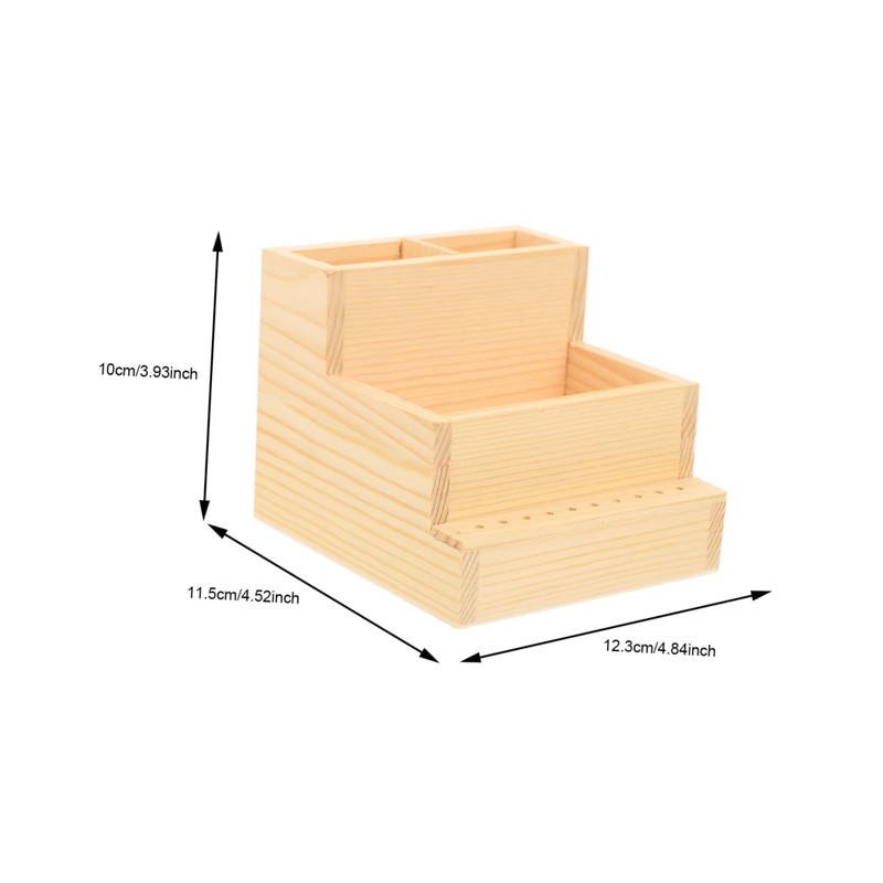 BIUDECO Nail Tool Storage Box Double Makeup Organizer for Desk