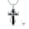 MEIDERBO Cross Urn Necklace for Ashes Fish Hook Cremation Necklace