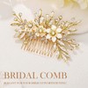 Handcess Bridal Wedding Flowers Hair Comb Gold Crystal Hairpiece Rhinestone