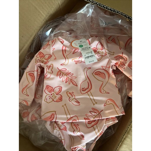 Carter's Carter’s Baby Girl 2 Piece Long Sleeve Swimsuit Peach