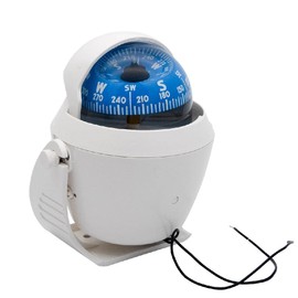 Baceyong Compass Boat Sea Marine Navigation with Holder Dustproof for Boat Caravan Car Sea Marine Compass with Holder Compass Ball Waterproof for Boat Caravan White