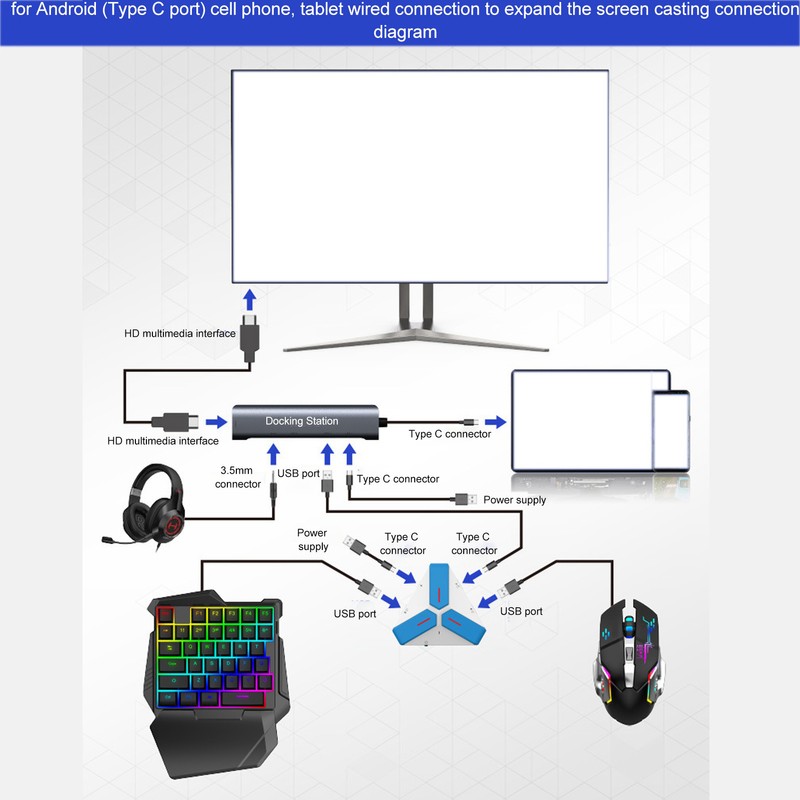 Keyboard Mouse Converter Combo Plug and Play Mobile Game Keypad