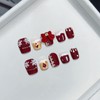 TENPAL Christmas Press on Nails Short Square Handmade Matte Red
