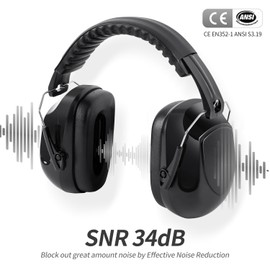 KEAOOD 2 Pack Noise Cancelling Headphones for Adults Kids, SNR 34dB Sound Proof Hearing Protection Earmuffs for Autism, Adjustable Shooting Hearing Ear Protection for Gun Rang, Working, Mowing