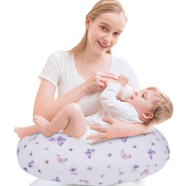 Plushii Nursing Pillow for Breastfeeding, Breathable Breast Feeding Pillow and Positioner with Removable Cover for More Support, Tummy Time and Bottle Feeding Support Pillow, Butterfly Dreams