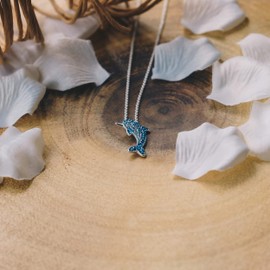 Philip Jones Dolphin Necklace with Zircondia® Crystals