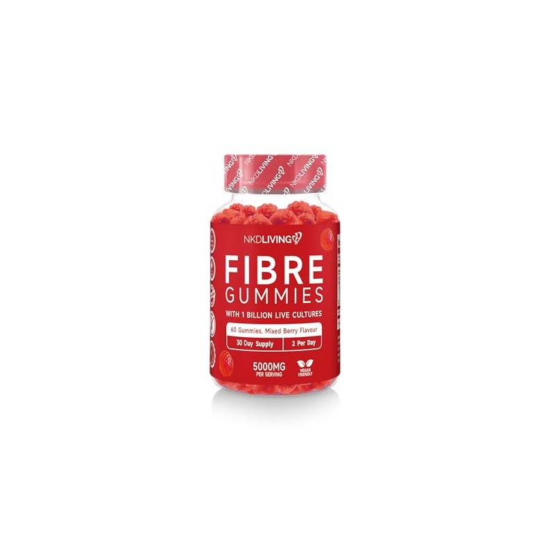 NKD Living High Fibre Gummies (60 per Bottle) 5000mg of
