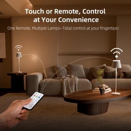 Cordless Table Lamp Set of 2 with Portable USB Rechargeable Dock, LED Wireless Touch Desk Lamps with Remote, 3 Color Stepless Dimmable, for Bedroom Night Lights Dining Outdoor Patio Restaurant (White)