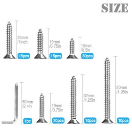 100Pcs Screw Countersunk Flat Cross Head Screws Self Tapping Cross Drive Head Screws Stainless Steel Screws with Wrench and Storage Box (M3.5 M4.2 M4.8/6 Sizes)