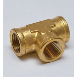 FasParts T 3 Sided Pipe Tee Intersection Brass Fitting 1/2" NPT Female/FPT T 3 Way Tee Brass Fitting Fuel/Air/Water/Boat/Gas/Oil WOG