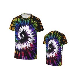 Tie Dye T-Shirts for Kids - Soft Breathable Short Sleeve Tee for Boys & Girls, Hippie Style Summer Top - Ages 4-12, Casual Youth Tops Small