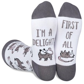 InnoBeta Possum Gifts for Possum Lovers, Possum Socks for Christmas & Birthday, One Size Crew Socks