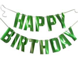 Green Happy Birthday Banner Greenery Theme Party Decoration Garland Supplies Signs for Funny Birthday Nursery Hanging Décor 13pcs