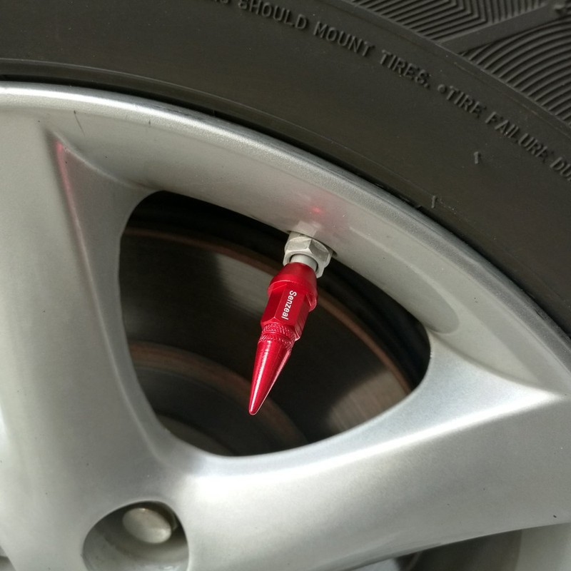 Senzeal 4X Long Impale Spike Style Polished Aluminum Tire Valve