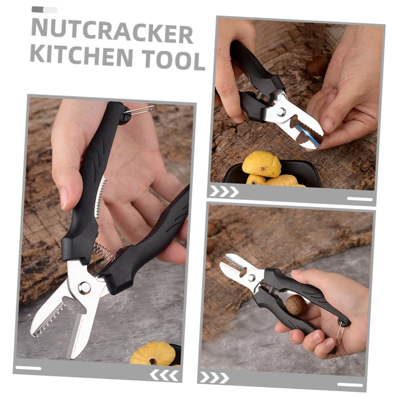 Zerodeko Stainless Steel Nut Cracker Sheller Multi-Functional Kitchen Tool for