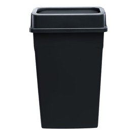 Zedfire 23-Gallon Slender Trash Can, Commercial Slim Rectangular Trash Can with Swing Lid - Black