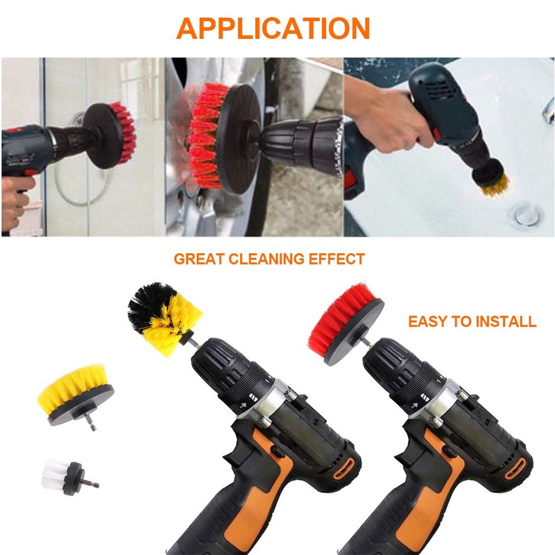Keadic 4pcs Drill Brush Attachment Set, Electric Cleaning Brushes Set,Power