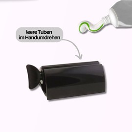 homiez Tube Empty Set of 2 - Tube Squeezer for Toothpaste, Creams, Hair Colour & Colour Tubes - Tube Press for All Tubes - Empty Completely & Save Money - Easy to Use - (Black)