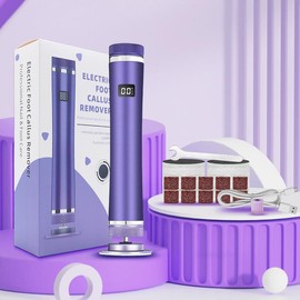 2 in 1 Electric Foot File, Rechargeable Foot Callus Remover for Christmas Gift, Professional Foot File Tool, Exfoliating Foot, Portable Foot Care Tool, Nailcare, Body Care Products - Color: Purple, Specification: one-size