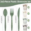 Kochorie 360 Pcs Woodland Plastic Silverware Disposable Flatware Plastic Cutlery