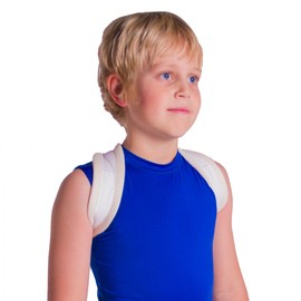 Pediatric Clavicular Fracture Aft-Shaped Support Bandage for Children Broken Clavicle Protection, H&PC-02399, X-Small, White, 1