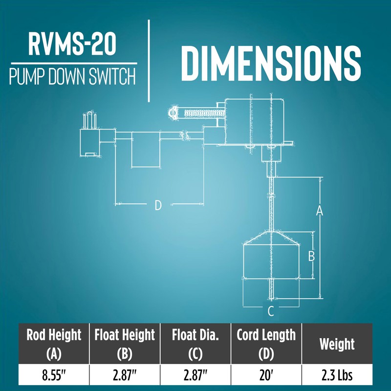 Little Giant RVMS-20 115-Volt Piggyback Vertical Mechanical Pump Down Float