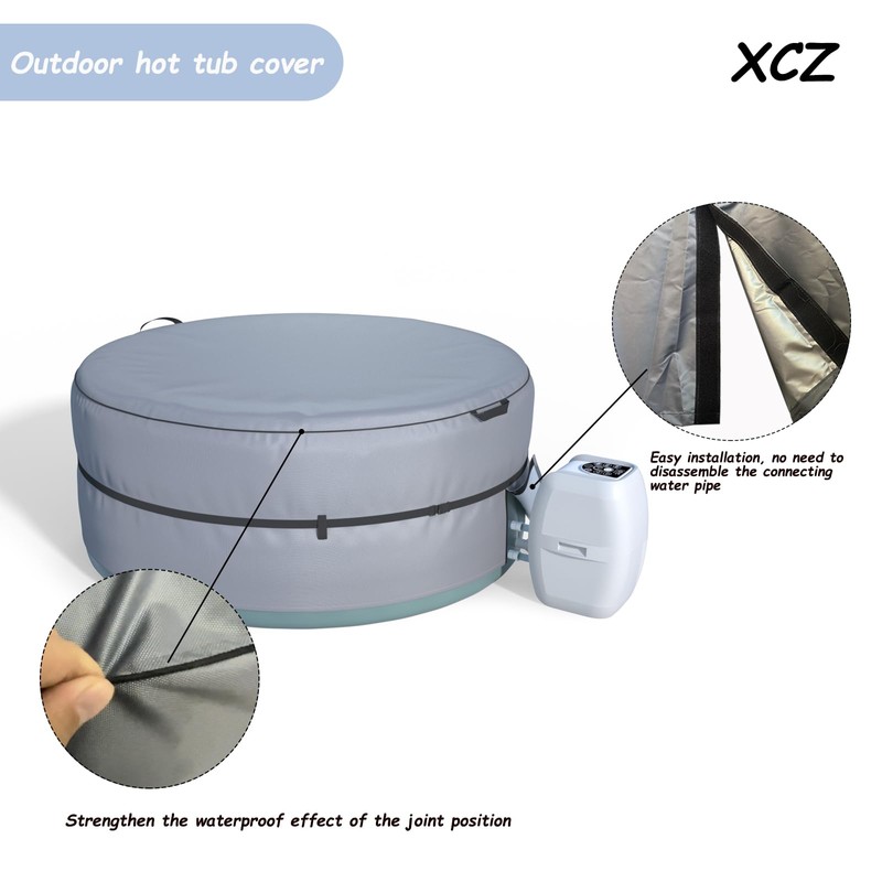 XCZ Hot tub Cover, Full Cover, Suitable for 71in Inflatable