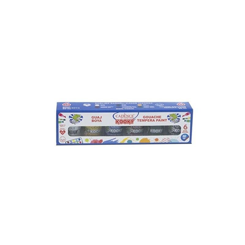Kooky Gouache Tempera Paint Set - 30ml (6 Pieces)