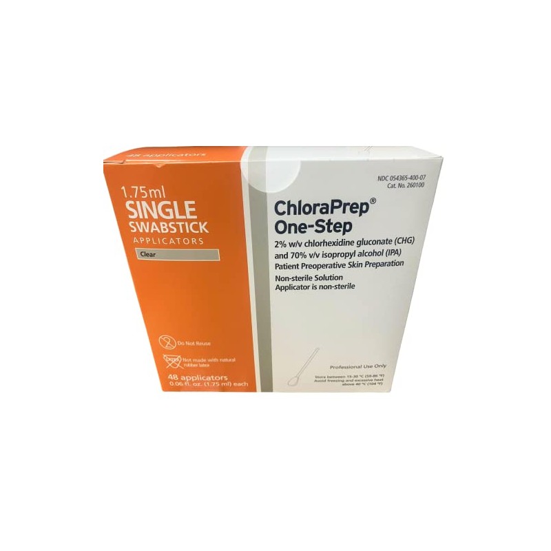 Chloraprep Single Swabstick, 1-3/4 Ml Part No. 260100 (48/package)