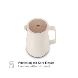 alfi Studio Tea Insulated Jug 0.7 L White, Double-Walled Stainless Steel, Keeps Warm for 12 Hours, Cold for 24 Hours, Screw Cap, Large Opening, Thermos Flask, BPA-Free