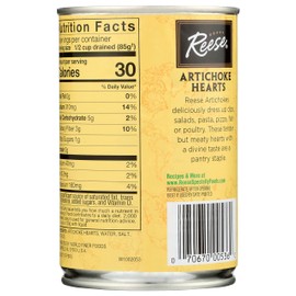 Reese Large Artichoke Hearts Non GMO, 14 Ounce (Pack of 12)