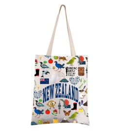 FEELMEM New Zealand Trip Gift New Zealand Travel Tote Bag New Zealand Vacation Reusable Shopping Bag New Zealand Lover Gift