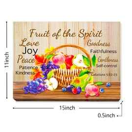 JANLAN Galatians 5:22-23 Wall Decor,Bible Verse Canvas Wall Art,Fruit Of The Spirit Christian Canvas Wall Artwork for Kitchen Dinning Room Restaurant Home