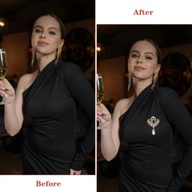 XCSJ Crystal Brooch Elegant & Vintage Brooches for Women, Women's Rhinestone Brooch Bling Rhinestone Brooch Pins for Evening Dresses, Party, Wedding, Banquets, Gift for Women Ladies, Metal