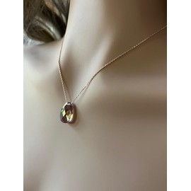 GARVIS Zultanite Briolette Necklace; Rose Gold Plated 925 Sterling Silver: Color Changing Rare Gemstone: For Women - Anniversary, Valentine’s Day, Birthday, Christmas, Jewelry Gift