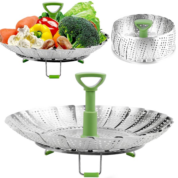 Consevisen Vegetable Steamer Basket for Cooking Food, Stainless Steel Veggie
