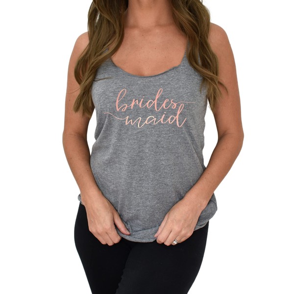 Rose Gold Bridal Party Tri-Blend Women's Racerback Tank Top -