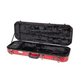 Crossrock Oblong Case fits 4/4 Full-Size Violin, Includes Interior Compartment, 2 Bow Holders, Security Lock, and Detachable Straps-Red (CRA860VFRD-R)