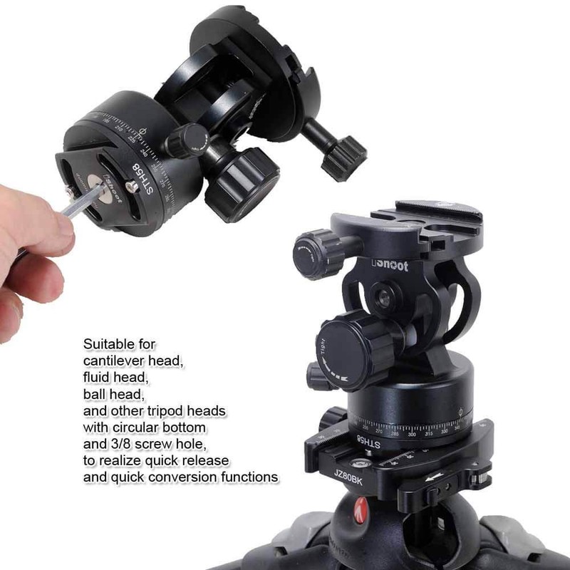 iShoot Tripod head mount, quick change adapter for cantilever head,