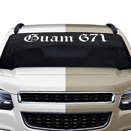 Sticky Creations Guam 671 Decal Sticker Windshield Window Vinyl Graphic Banner Rear Back Car Truck SUV Vehicle Guam 36"x4.25"+ (Font-Old English)