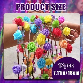 Pack of 12 LED Flower Headbands, Hair Wreath, Luminous Tiara Hair Accessories, LED Headband Girls, Luminous Flower Crowns