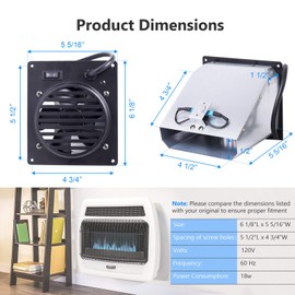 Criditpid Replacement Vent-Free Wall Heater Fan, Vent Free Blower Accessory Kit for Mr. Heater, Dyna-Glo, Dyna-Glo 30,000 BTU, Comfort Glow Vent Free Heaters.