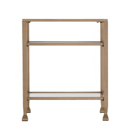 SEI Furniture Jaymes Metal & Glass 3-Tier, End Table, Soft Gold