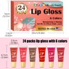AZEN 24 Pack Lip Gloss Set, Color Lip Oil for