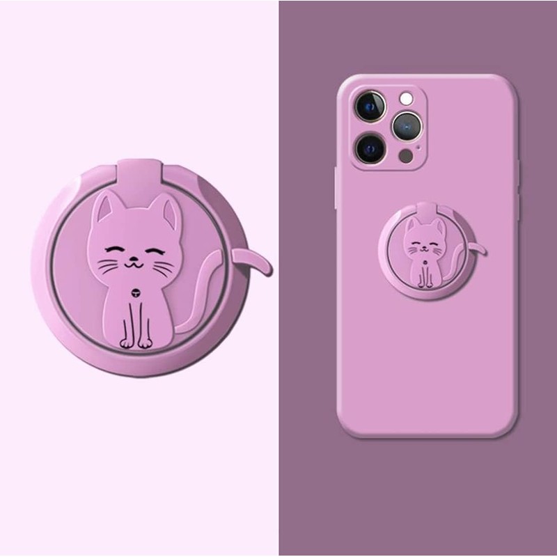 360 Rotation Metal Ultra-Thin Cute Cat Cell Phone Ring Buckle