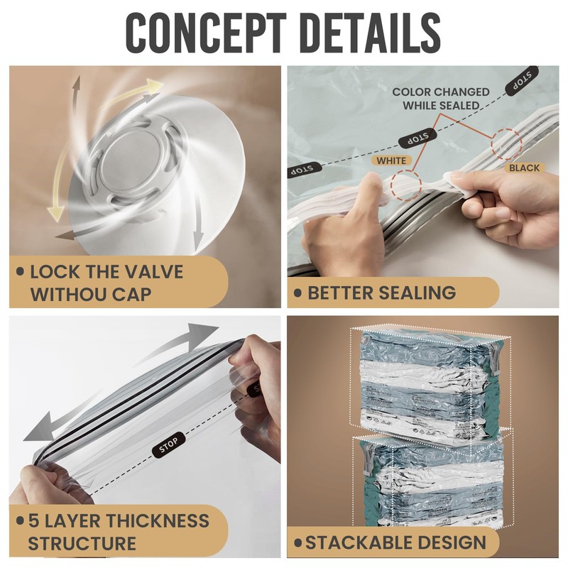 TAILI Vacuum Bags for Duvets Cubes with Airtight for Blankets,