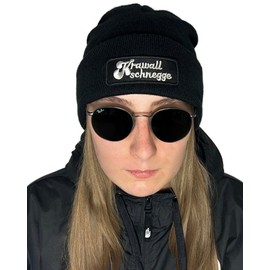 No Face No Name Beanie Hat in Black I Unisex I Embroidered Patch to Change I Beanie Knitted Hat Winter Hat, black