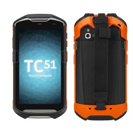 Rugged Protective Cover Case with Anti-Slip Hand Strap for Zebra TC51/TC52/TC56/TC57/TC510K Barcode Scanner, Shockproof Bumper Case for Touch Mobile Computer (Orange)