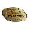 Signs ByLITA Victorian Staff Only Sign (Brushed Gold) - Large